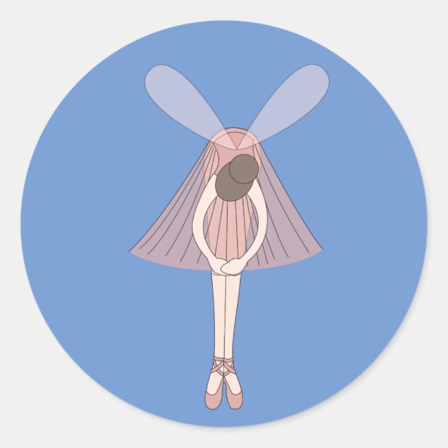 Sticker Rond illusima Ballerina Fée Cornflower Bleu (Devant)