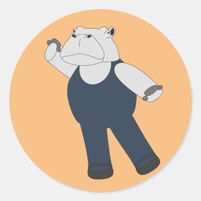 Sticker Rond illusima Ballet Hippo Orange (Devant)