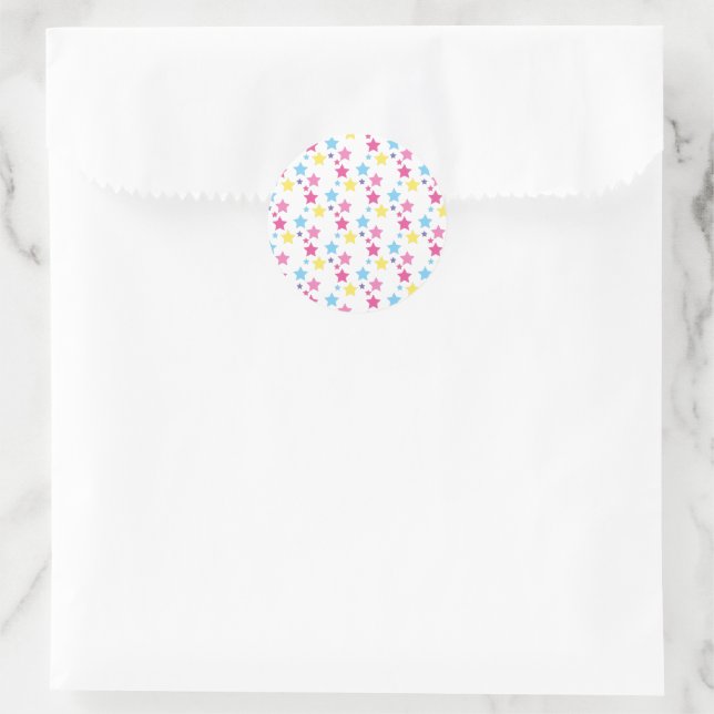 Sticker Rond illusima Étoiles Arc-en-ciel Fête (Sac)
