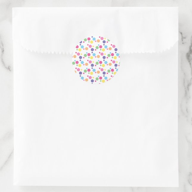 Sticker Rond illusima Fête Taches et Points Arc-en-ciel (Sac)