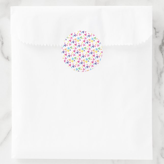 Sticker Rond illusima Fête Triangles Arc-en-ciel (Sac)