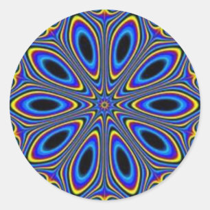 Sticker Rond Illusion bleue