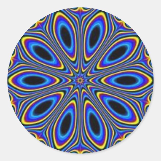 Sticker Rond Illusion bleue (Devant)
