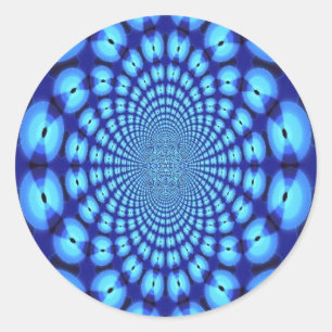 Sticker Rond Illusion bleue hypnotique