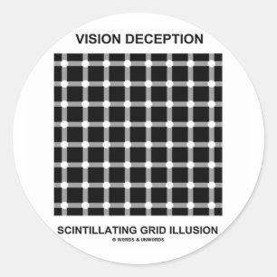 Sticker Rond Illusion de scintillement de grille de duperie de