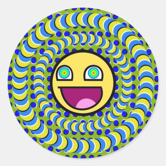Sticker Rond Illusion d'optique des anneaux tournants (Devant)