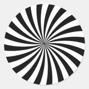 Sticker Rond Illusion optique Black White Swirl