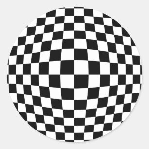 Sticker Rond Illusion optique de damier