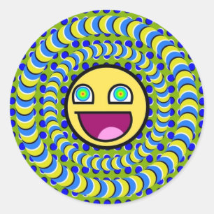 Sticker Rond Illusion optique des anneaux pivotants