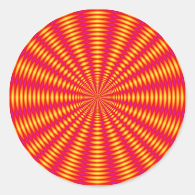 Sticker Rond Illusion optique design abstrait. (Devant)