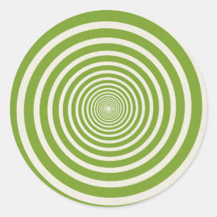 Sticker Rond Illusion optique en spirale verte