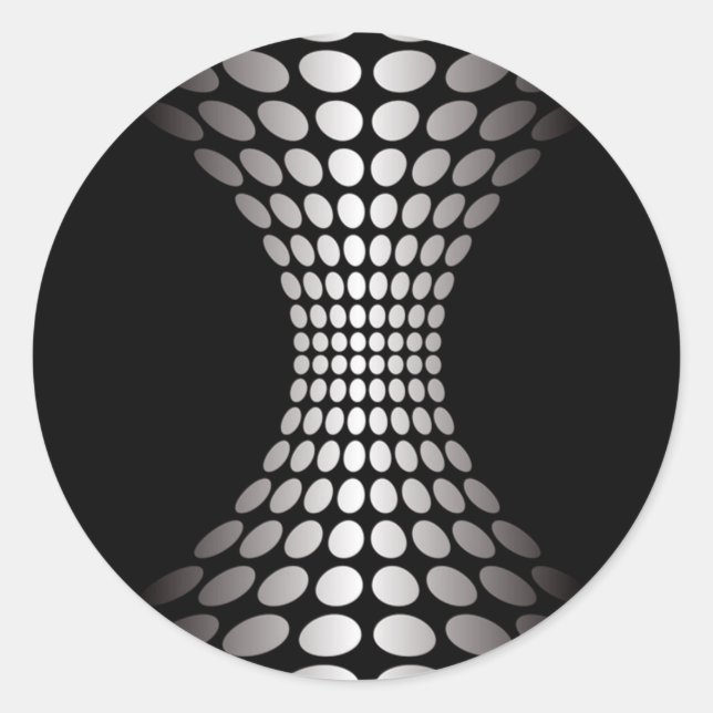 Sticker Rond Illusion optique noire et blanche (Devant)