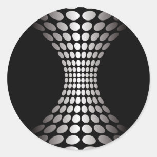 Sticker Rond Illusion optique noire et blanche