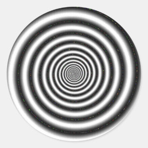 Sticker Rond Illusion optique noire et blanche