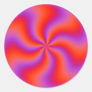 Sticker Rond Illusion Optique Spirale Hypnotique Néon Drôle