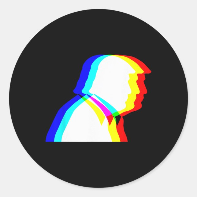Sticker Rond Illusion optique Trump Edm  (Devant)