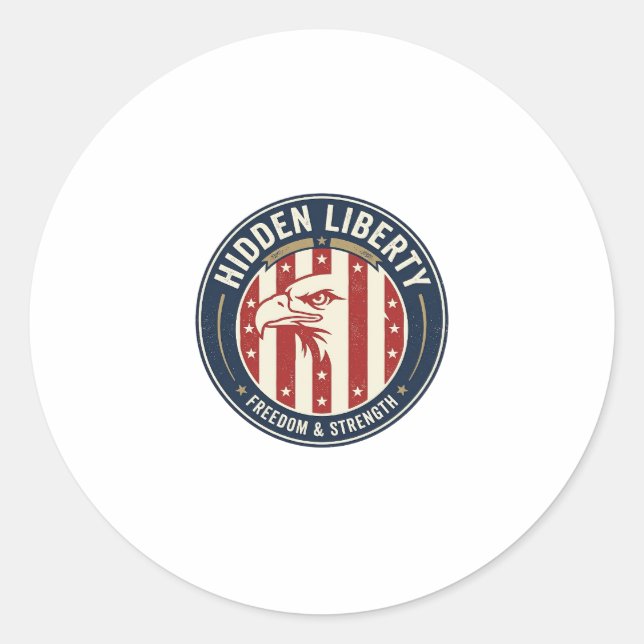 Sticker Rond Illusion Patriotique de Liberté Cachée (Devant)