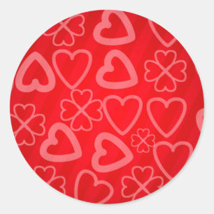 Sticker Rond Illustration 3D coeur d'amour Dessin à la main sur