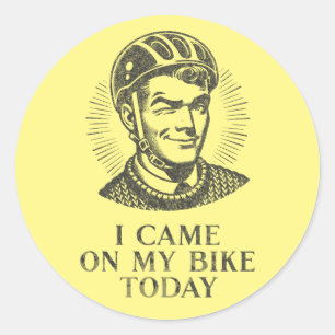 Sticker Rond Illustration amusante de vélo Vintage rétro