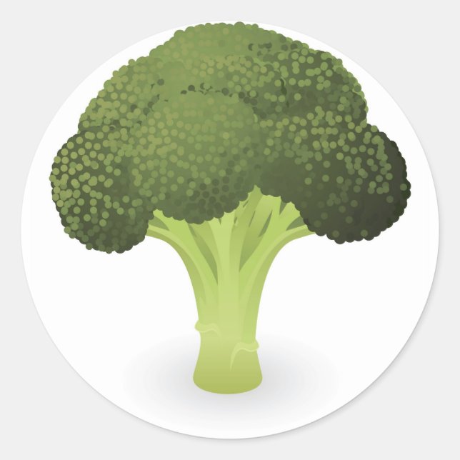 Sticker Rond Illustration Brocoli (Devant)
