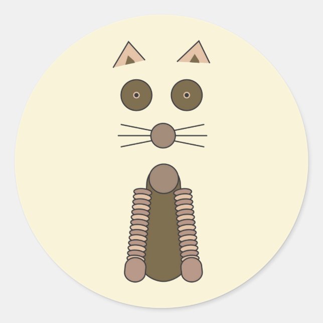 Sticker Rond Illustration CAT Tabby (Devant)