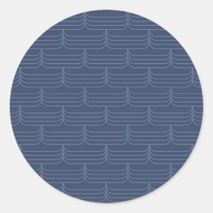 Sticker Rond Illustration cool bleue, moderne, simple