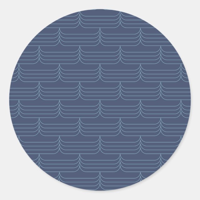 Sticker Rond Illustration cool bleue, moderne, simple (Devant)