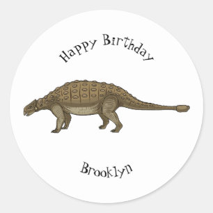 Sticker Rond Illustration d'Ankylosaurus