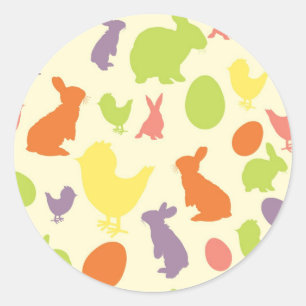 Sticker Rond Illustration d'arrière - plan de Pâques