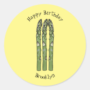 Sticker Rond Illustration d'Asparagus