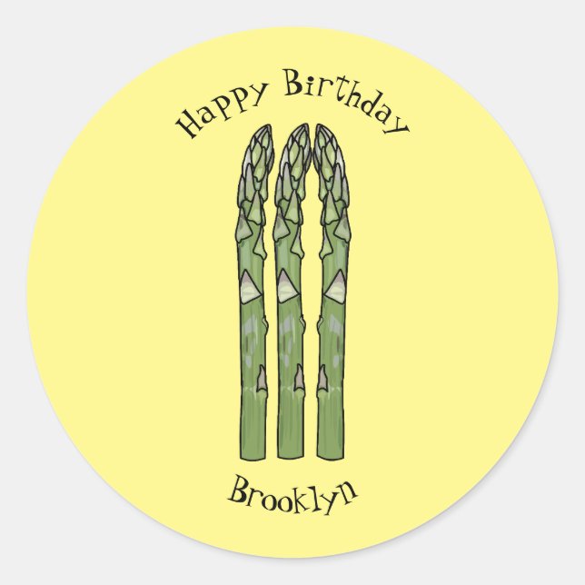 Sticker Rond Illustration d'Asparagus (Devant)