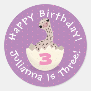 Sticker Rond Illustration d'autruche pour bébé à couver mignon