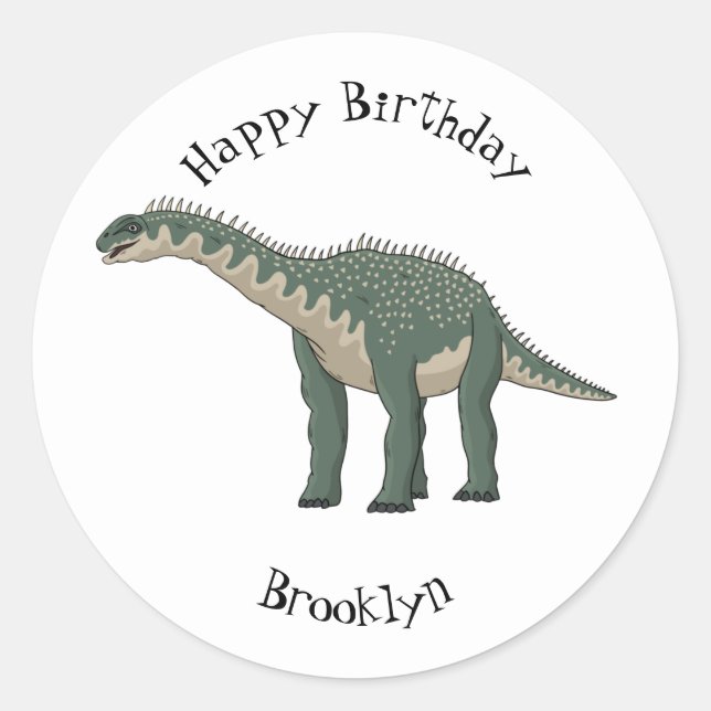 Sticker Rond Illustration de Barapasaurus (Devant)