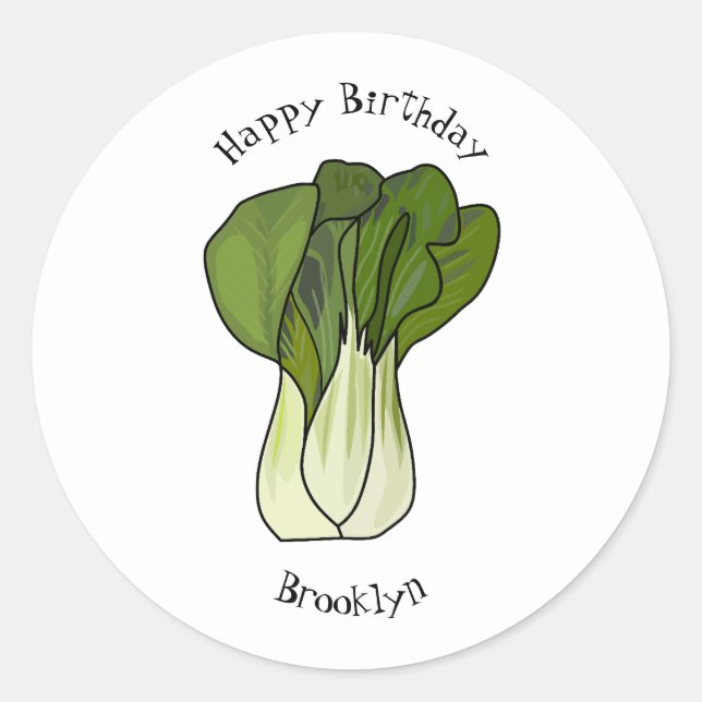 Sticker Rond Illustration de Bok choy (Devant)