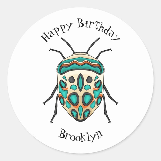 Sticker Rond Illustration de bug Picasso (Devant)