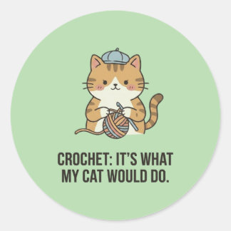 Sticker Rond Illustration de chapeau de boule de fil à crochete