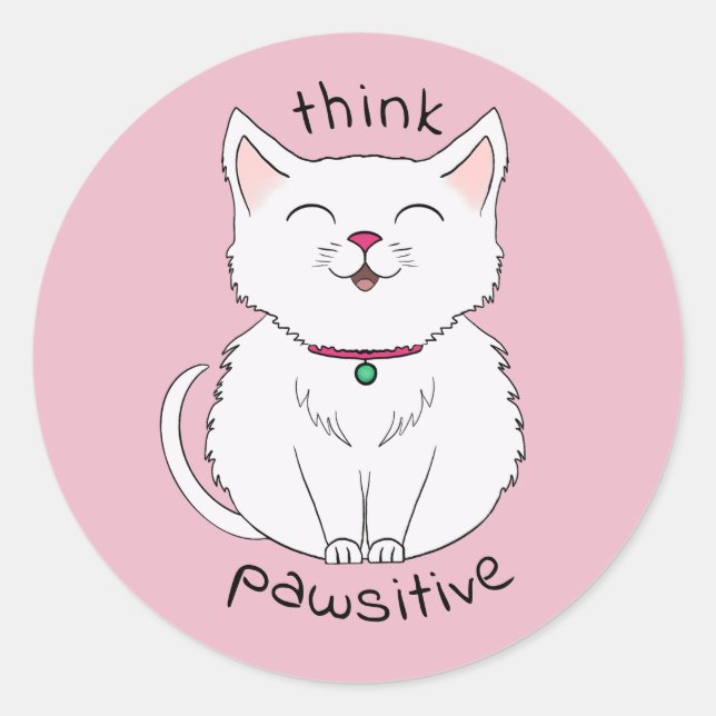 Sticker Rond Illustration de chats sensibles (Devant)