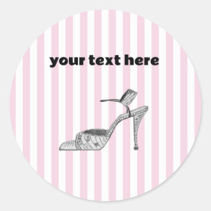 Sticker Rond Illustration de chaussure personnalisée mode rayur