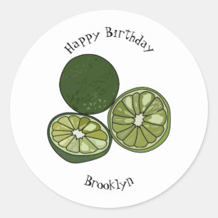 Sticker Rond Illustration de chaux Kaffir