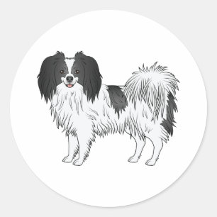 Sticker Rond Illustration de chien de dessin animé Phalène noir