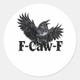 Sticker Rond Illustration de corbeau en colère F-Caw-F Impressi