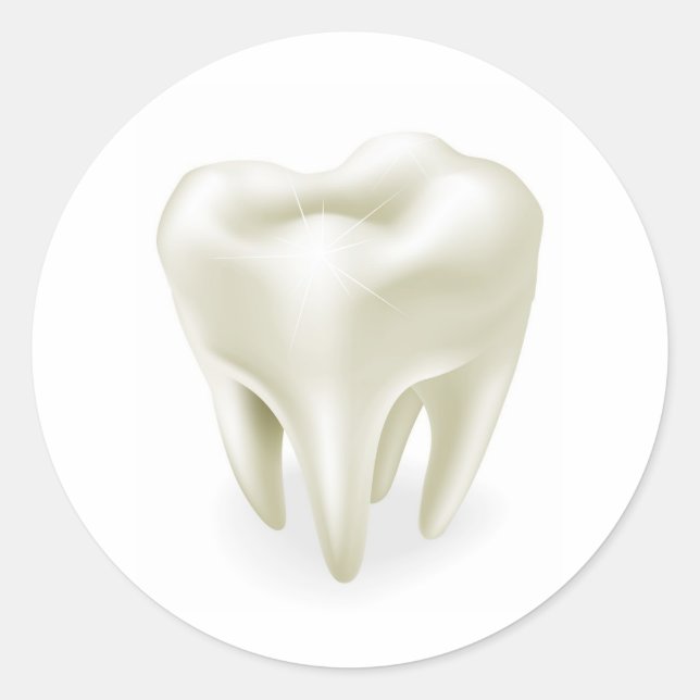 Sticker Rond Illustration de dent (Devant)