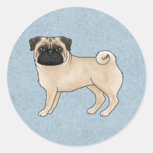 Sticker Rond Illustration de dessin animé mignon de chien Carli