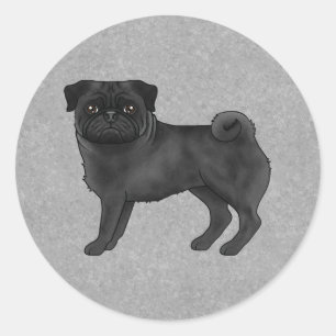 Sticker Rond Illustration de dessin animé mignon de chien Carli