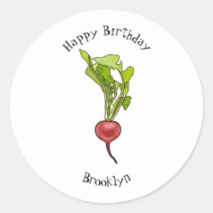 Sticker Rond Illustration de dessin Radish