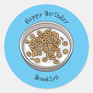 Sticker Rond Illustration de dessin sur les céréales