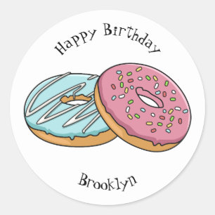 Sticker Rond Illustration de Donut