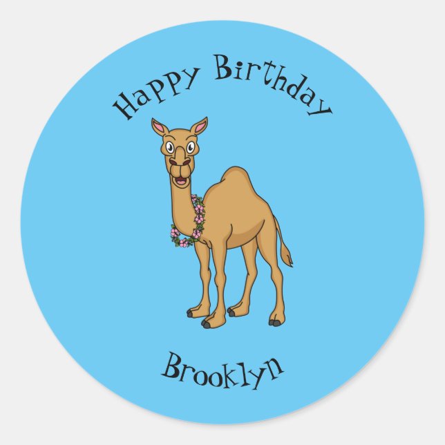Sticker Rond Illustration de dromadaire (Devant)
