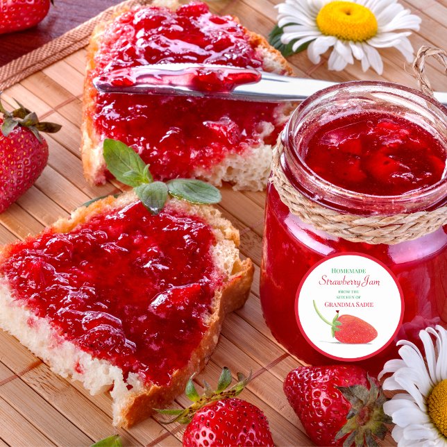 Sticker Rond Illustration de fraise pour confiture (Créateur téléchargé)