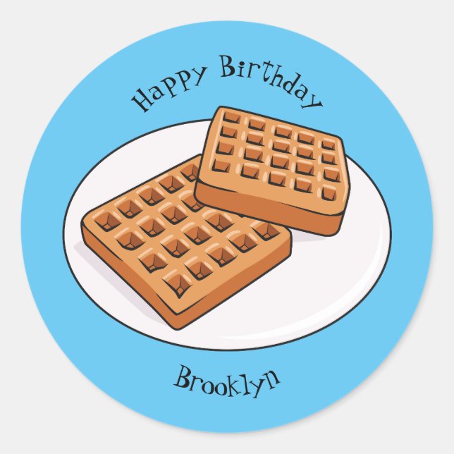 Sticker Rond Illustration de gaufre (Devant)